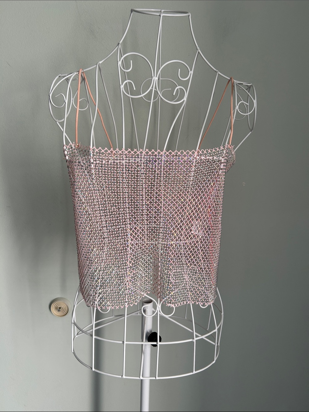 Hot & Delicious Pink Sheer Chain Cami Top